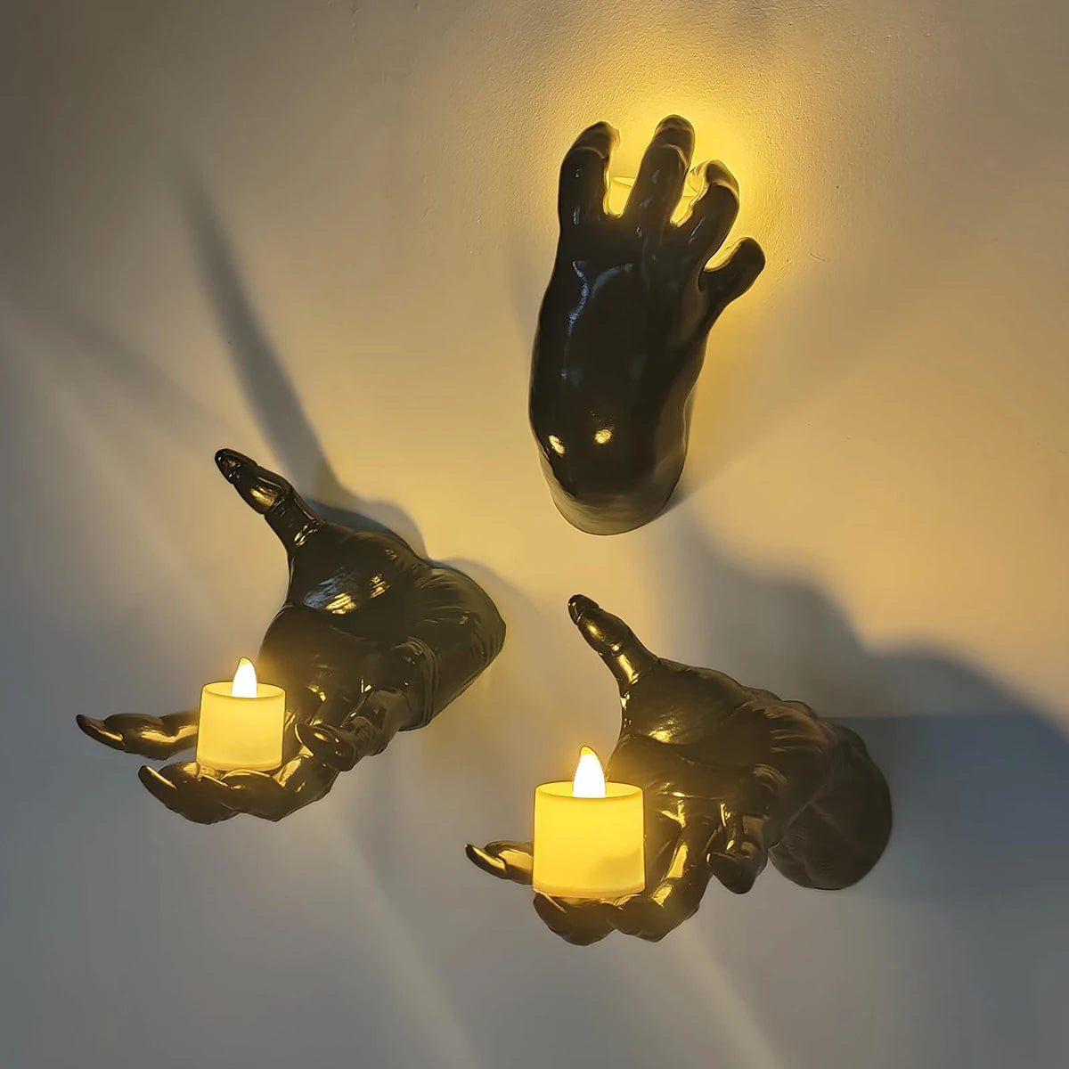 Halloween Decorations Wall Mounted Creepy Reaching Hands Life-Sized Horror Hands for Wall Decorations Gothic Hanging Sculpture