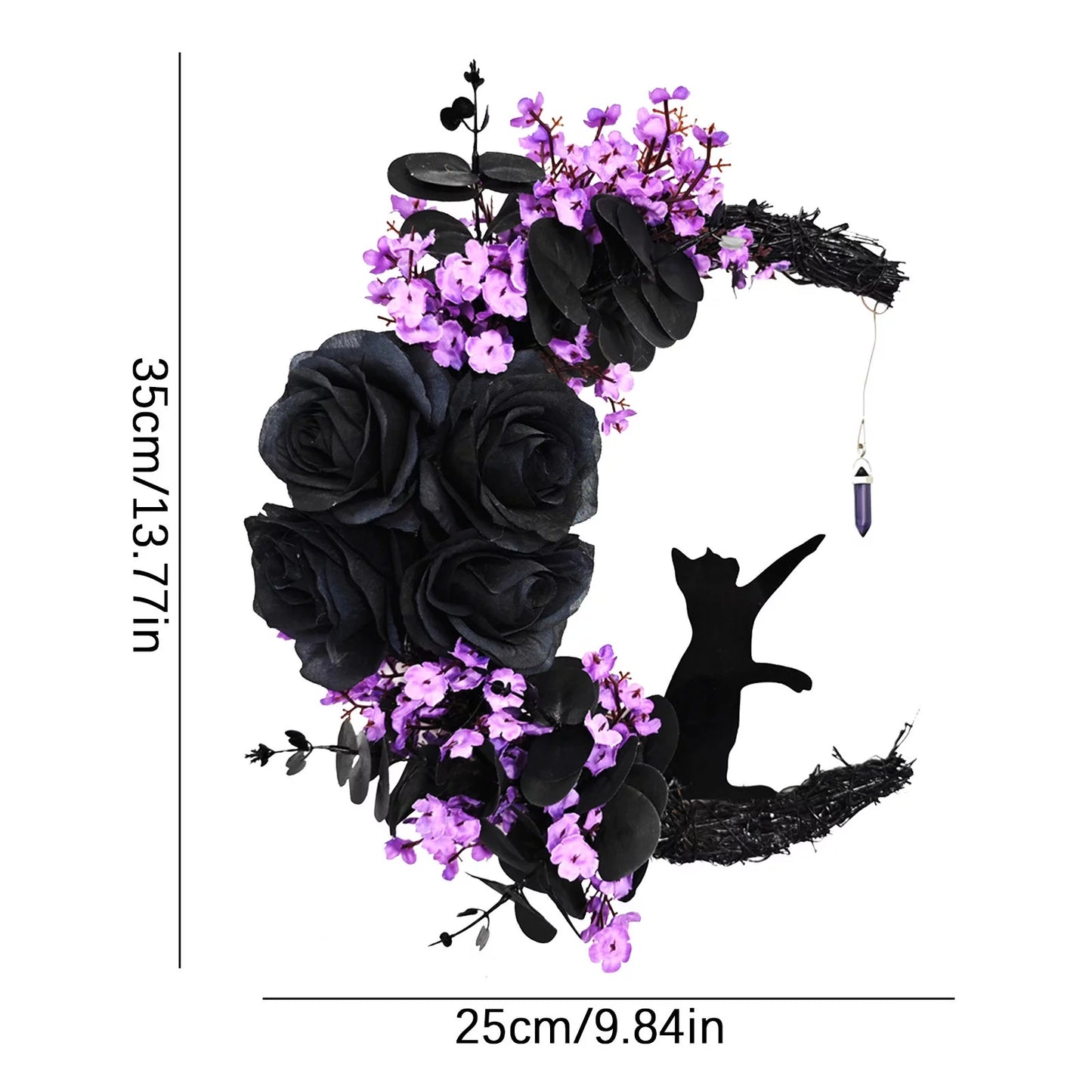 Deals of the Day! Halloween Decorations Indoor Outdoor on Clearance,Halloween Wreath with and Black Decoration, Halloween Wreath, Halloween Wreath, for Front Door Decoration, Wreath, Plan