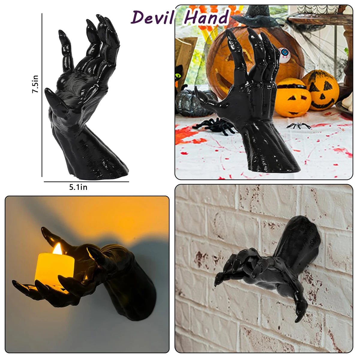 Halloween Decorations Wall Mounted Creepy Reaching Hands Life-Sized Horror Hands for Wall Decorations Gothic Hanging Sculpture