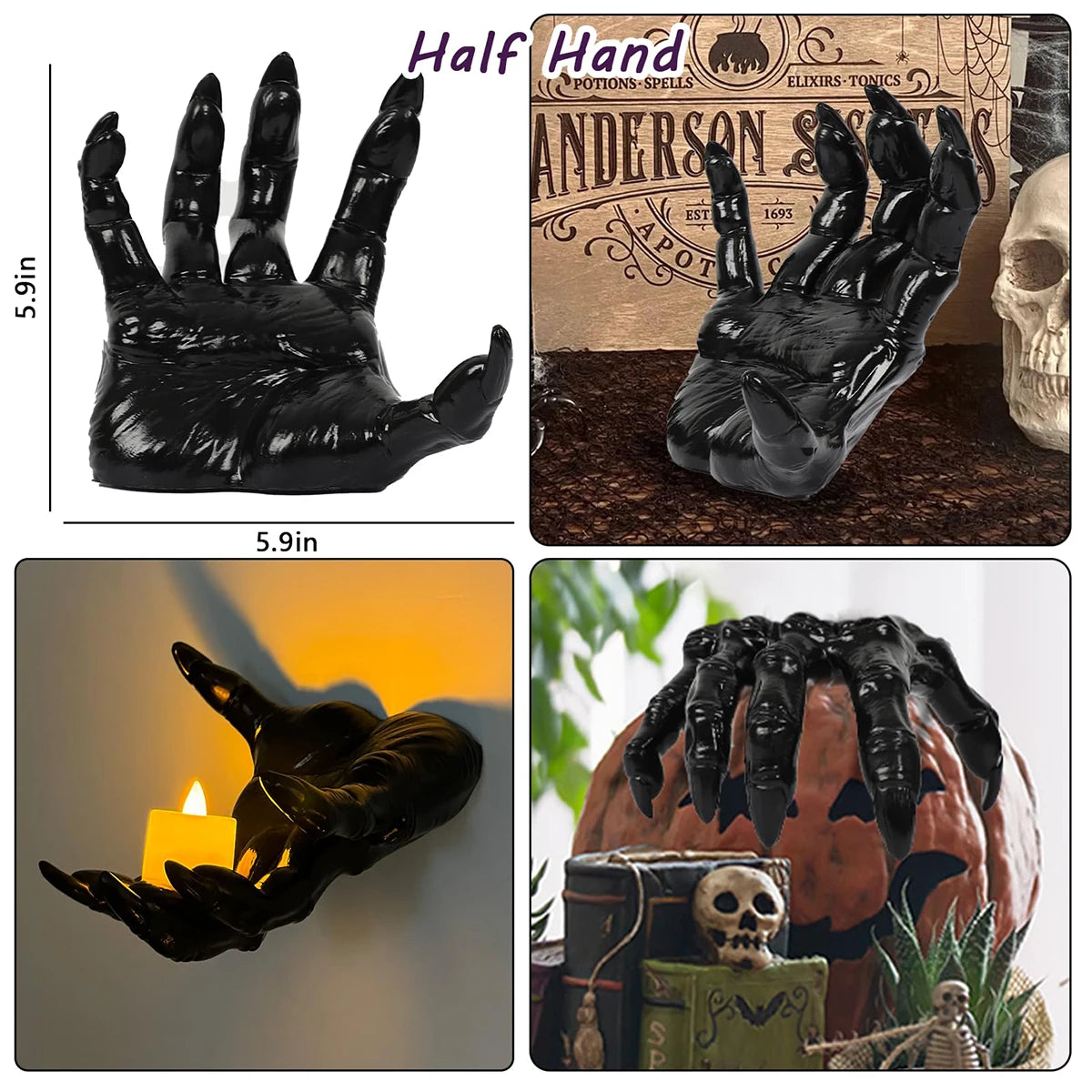 Halloween Decorations Wall Mounted Creepy Reaching Hands Life-Sized Horror Hands for Wall Decorations Gothic Hanging Sculpture