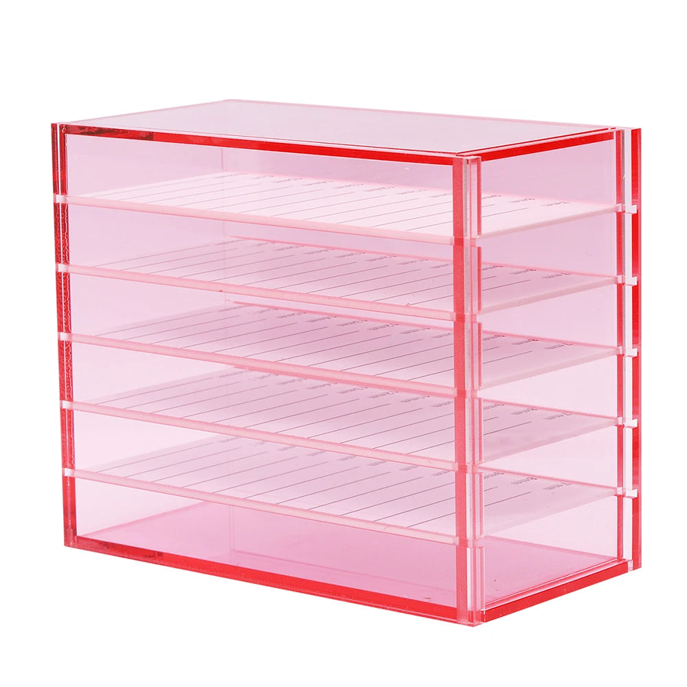 False Eyelashes Storage Box 5 Layers Acrylic Pallet Individual Lash Volume Display Stand Holder for Makeup Lash Extension Tools