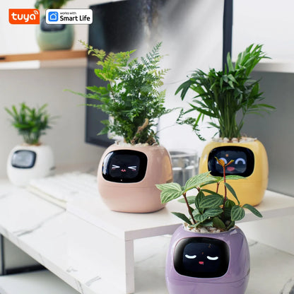 Tuya Ivy Smart Planter,Endless Fun over 49 Rich Expressions,7 Smart Sensors,Ai Chips Make Raising Plants Easy and Fun