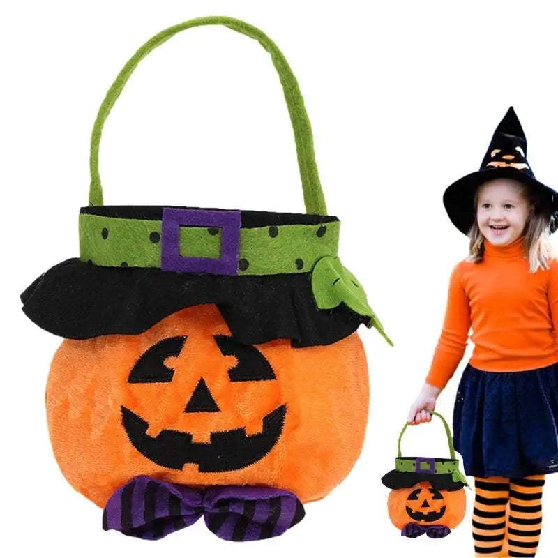 Multipurpose Halloween Bag for Party Pumpkin Bucket Gift Tote Trick or Treating Bucket Portable Storage Halloween Decoration