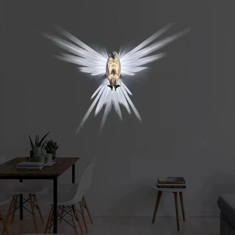 Xmas Wall Lamp Owl Eagle Shape Projector Modern Creative Atmosphere Sconce Light 3D Print Body Animal Lighting Lustre Halloween