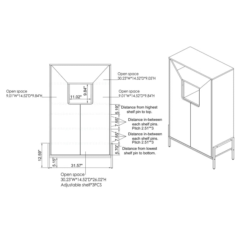 18 Pair Shoe Storage Cabinet