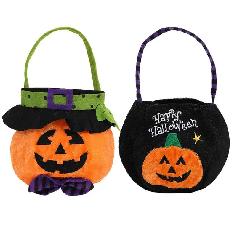 Multipurpose Halloween Bag for Party Pumpkin Bucket Gift Tote Trick or Treating Bucket Portable Storage Halloween Decoration