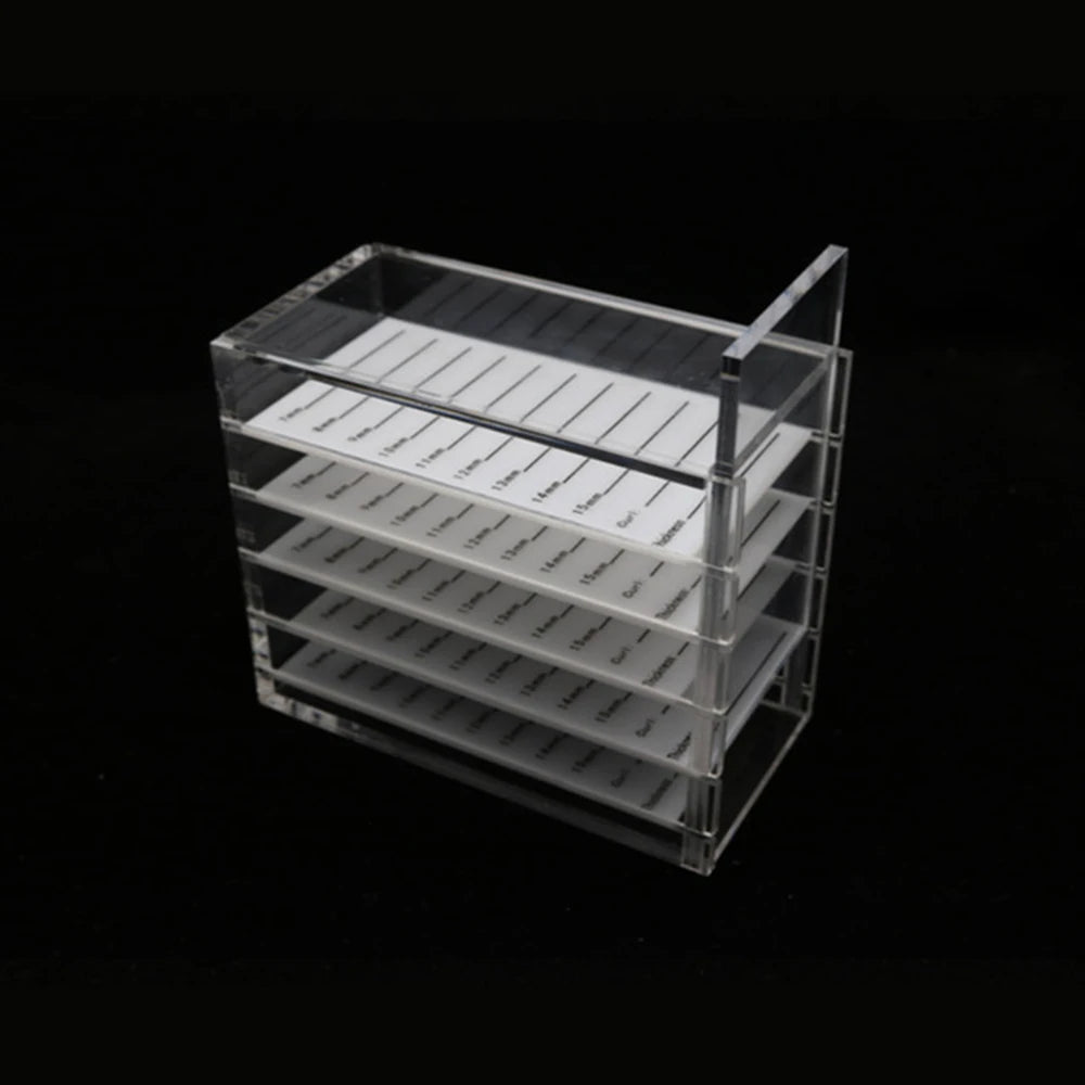 False Eyelashes Storage Box 5 Layers Acrylic Pallet Individual Lash Volume Display Stand Holder for Makeup Lash Extension Tools