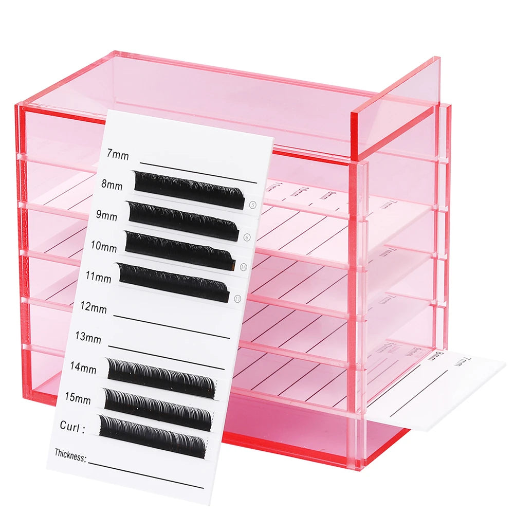 False Eyelashes Storage Box 5 Layers Acrylic Pallet Individual Lash Volume Display Stand Holder for Makeup Lash Extension Tools