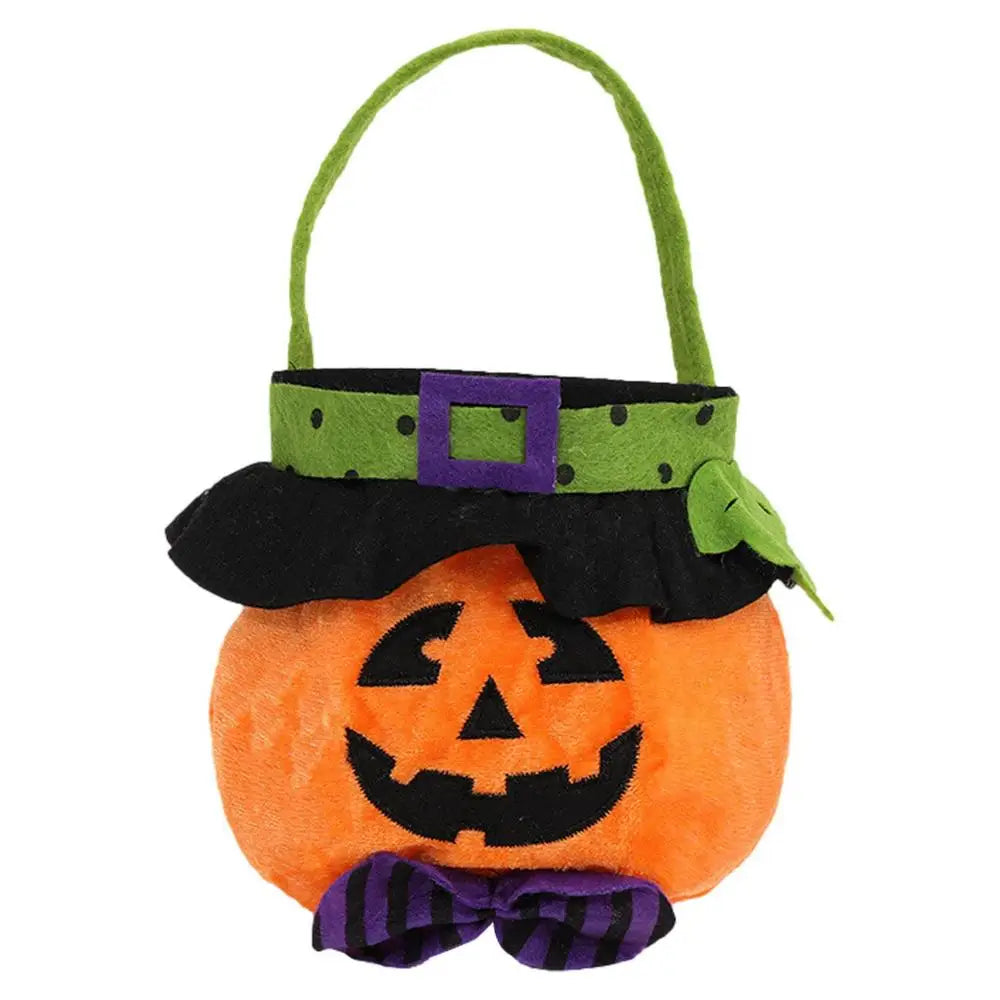 Multipurpose Halloween Bag for Party Pumpkin Bucket Gift Tote Trick or Treating Bucket Portable Storage Halloween Decoration