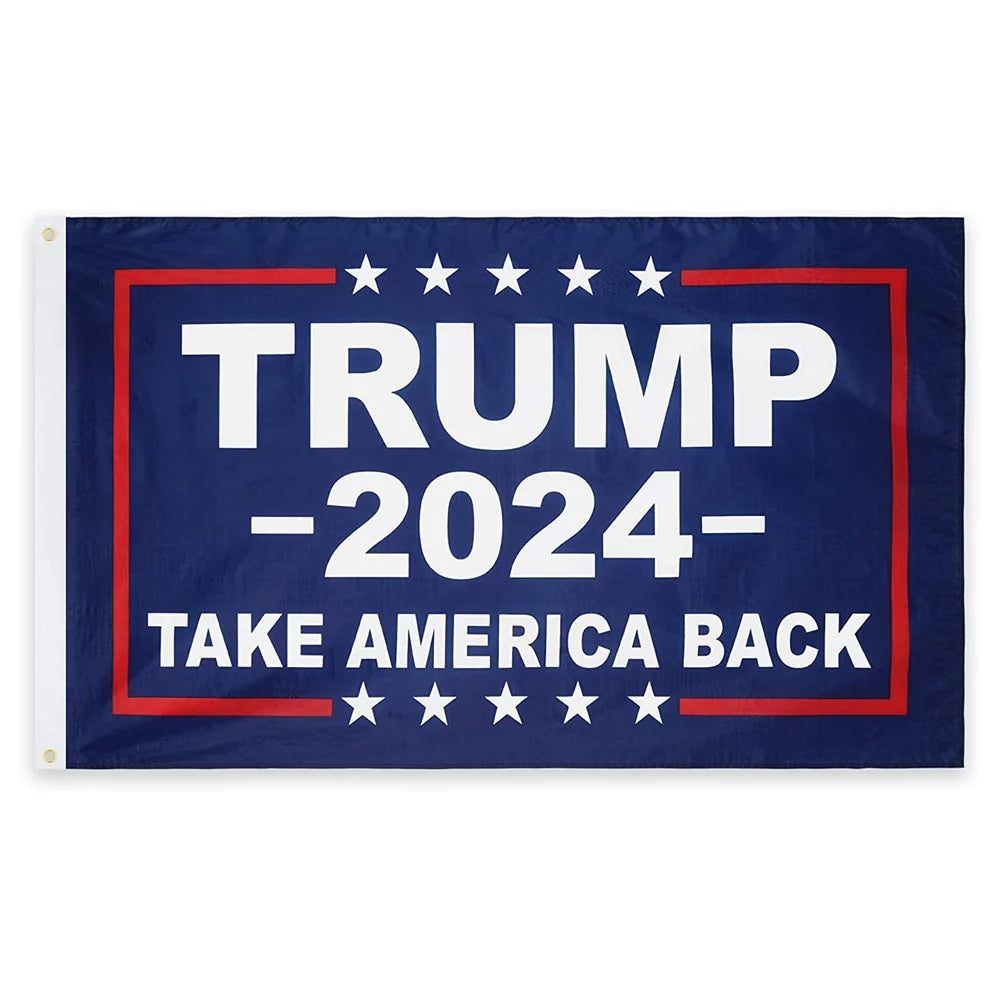 Trump 2024 Flag, 3X5 Feet Trump Flag 2024 Take American Back, Trump Flags American Flag with Brass Buttonhole Trump Flag for Outdoor Room