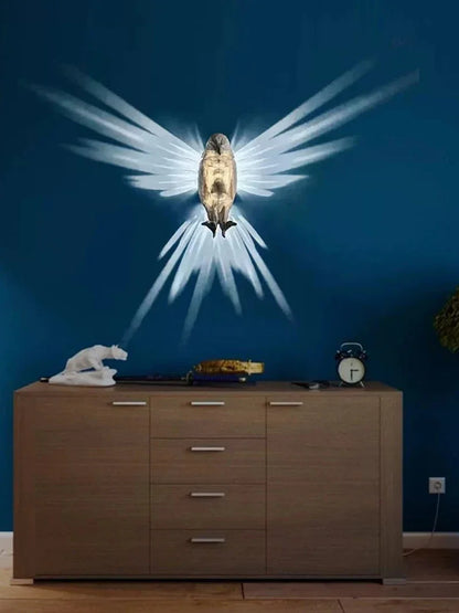 Xmas Wall Lamp Owl Eagle Shape Projector Modern Creative Atmosphere Sconce Light 3D Print Body Animal Lighting Lustre Halloween