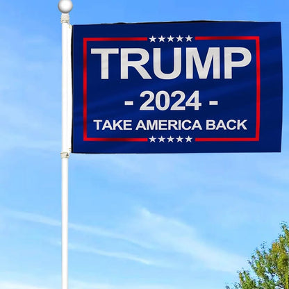 Trump 2024 Flag, 3X5 Feet Trump Flag 2024 Take American Back, Trump Flags American Flag with Brass Buttonhole Trump Flag for Outdoor Room