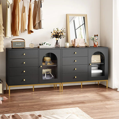 37.7'' Wide 1-Door Accent Cabinet with 4 Drawers